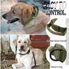 Military Tactical Dog Collar Adjustable Soft Nylon Outdoor Training K9 Collar with Handle and Metal