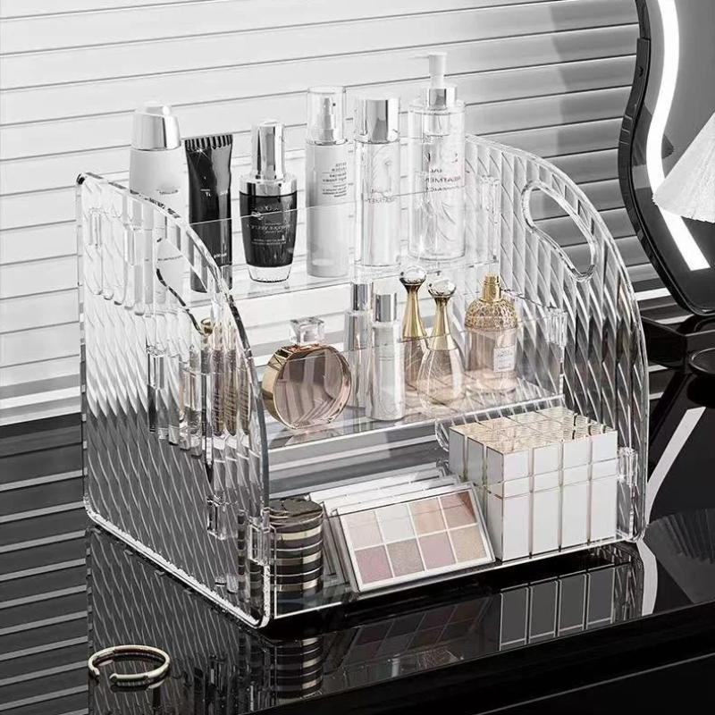 Transparent Acrylic Cosmetic Organizer Multi-Tier Desk Stand Household Storage for Makeup Skincare Lipsticks Brushes