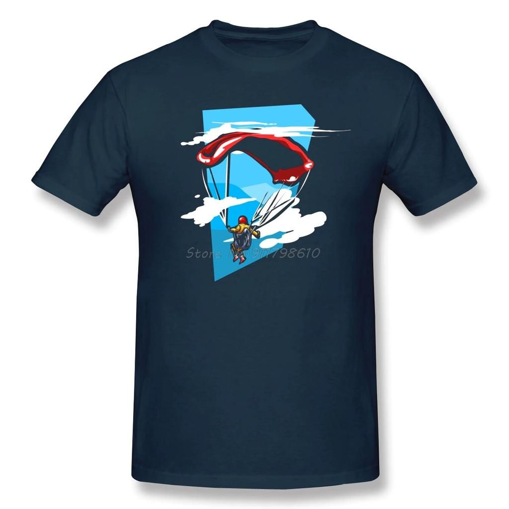 Paragliding T Shirt Vintage übergroße Kurzarm T Shirt Unisex Baumwolle T-Shirts Harajuku Streetwear