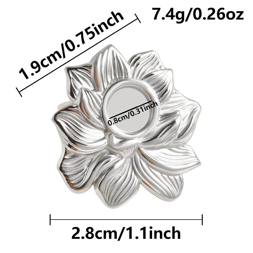 1Pc Stainless Steel Waterproof Women Personality Textured Chunky Open Rings Vintage Hollow Irregular Multi-layer Anillos Jewelry