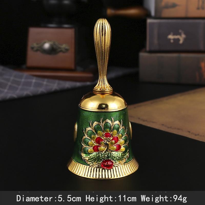 Europäischer Stil Pfauen-Glocken Metall-Handglocken für Senioren Kleinkinder Erwachsene Kinder Rufglocke Handglocke für Bar Hotel