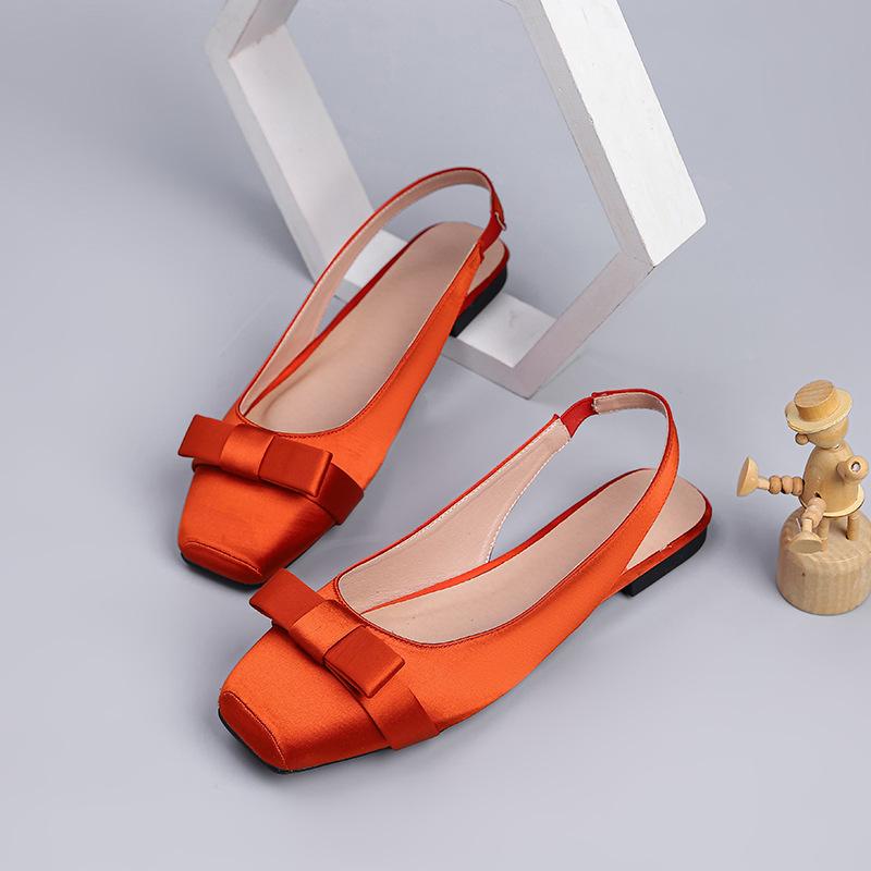 Summer Shoes Women Sandals Flat Silk Elegant Ladies Brand Shoes Fashion Luxury Flat Sandals Black Blue Plus Size 43