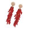 Stylish Beach Coral Resin Earrings With Pearl Accents Lightweight Alloy Jewelry For Women Daily Wear