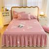 3pcs Printing Ruffled Edge Soft Comfortable Breathable Bed Skirt Set All-season Availability,  Mattress Cover, Printing Bedding Set, for Bedroom