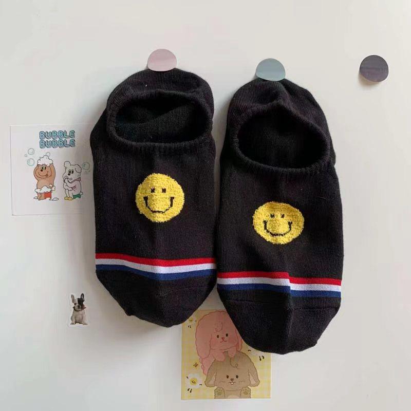 

Dongdaemun Summer Boat Socks Cartoon Cute Bunny Love Striped Anti-Drop Heel Socks Invisible Socks One size fits all чорний