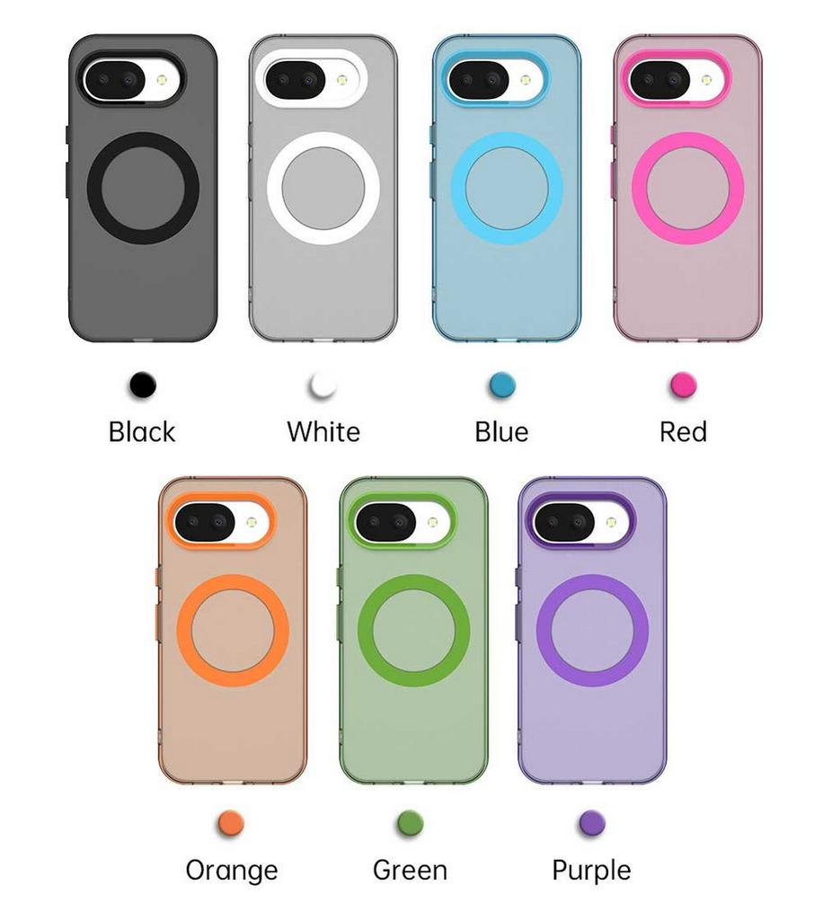 Transparent Candy Colorful Magnet Adsorption Case For Pixel 10a 10 Pro XL 10 Google Pixel 9a 9 pro xl 8 pro Protective Cover