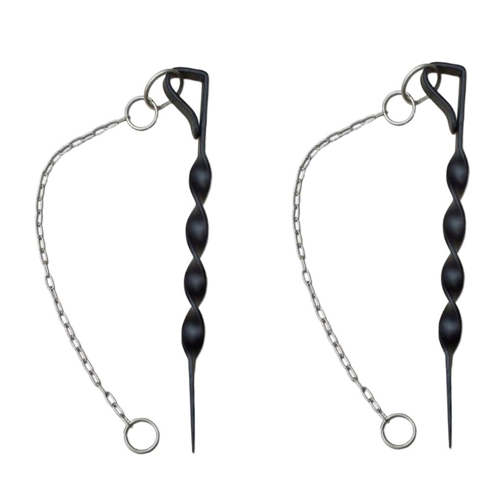 Corrosion Resistant Rain Chain Support Stakes Heavy Iron Helical Design Suitable For Outdoor Windproof Mounting 2 Piece