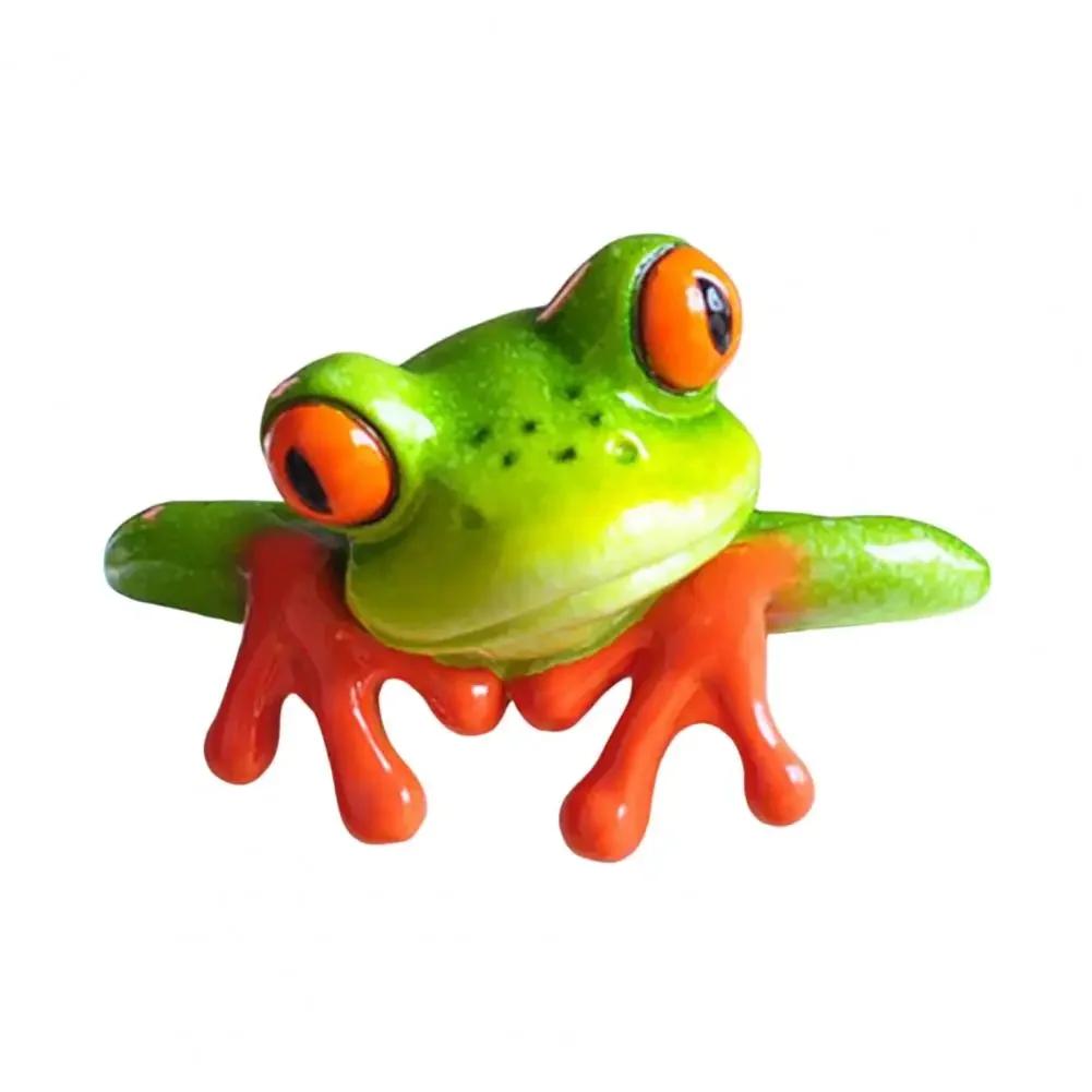 

Resin Creative 3D Craft Frog Statue Decoration Office Desk Computer Decoration Gift Home Room Display Garden Lawn Ornament зелёный