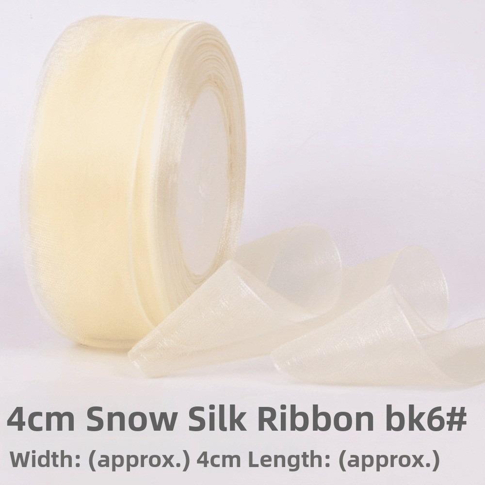 

Chiffon Ribbon 4cm Chiffon Colorful Ribbon DIY Bow Gift Wrapping Wedding Bouquets Party Wreath бежевий