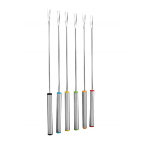 Yosoo Fondue Forks, Fondue & Fountain Forks, Set of 6, Long Picks for Cheese Fondue, Stainless Steel, Safe, Corrosion-Resistant, Durable