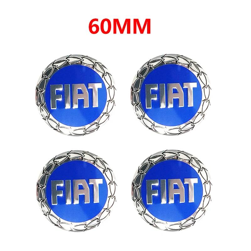 4pcs 65mm 60mm 3D logo car emblem Wheel Center Hub auto Rim refit dust-proof badge covers sticker styling accessories For FIAT