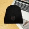 Embroidered butterfly knitted hat women's warm cold hat big head circumference ear protection pullover hat versatile bag head wool hat