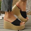 Fashion Wedges Slippers Women 2025 New Summer Sandals Roman Fashion Sandals Bottom Casual Comfortable Beach Shoes Women Slides Women