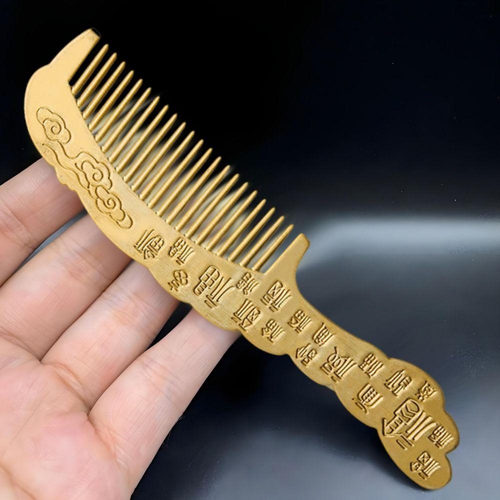 Anti-static Pure Brass Comb Handmade Gift Hair Comb Home Dressing Table Decoration