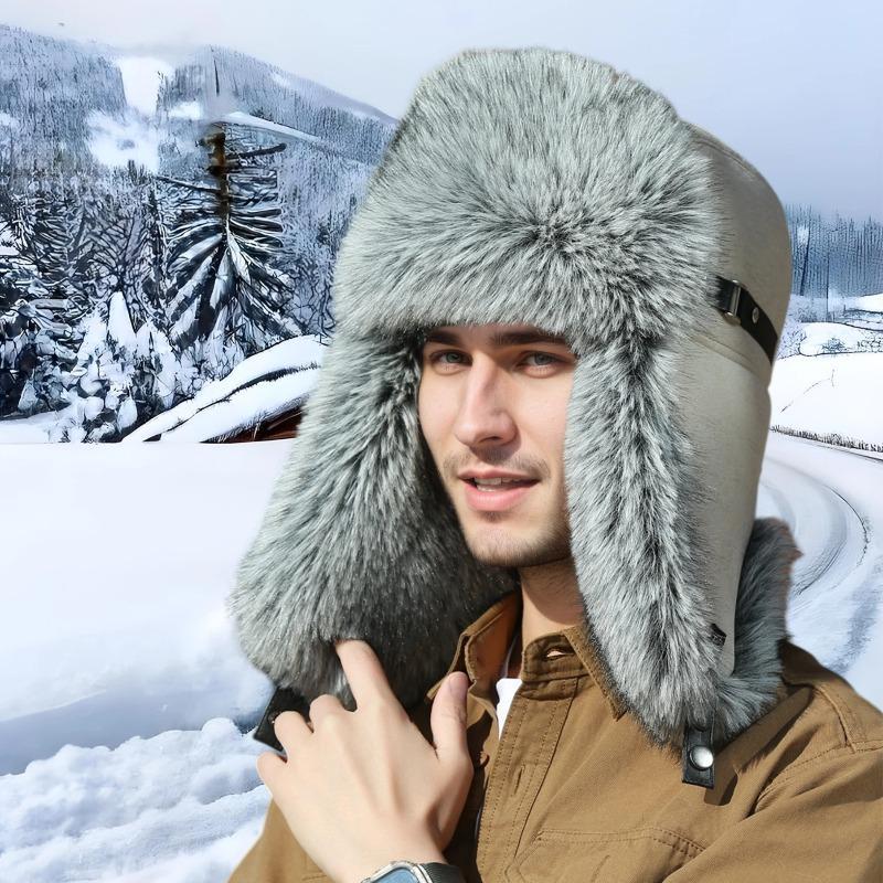 Winter imitation fur men's train head hat thickened warm middle and old ear protection cold hat