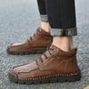 Handmade Leather Men Ankle Boots Casual Shoes Comfortable Walking Boots New Soft Leather Men Warm Winter Boots Sneakers