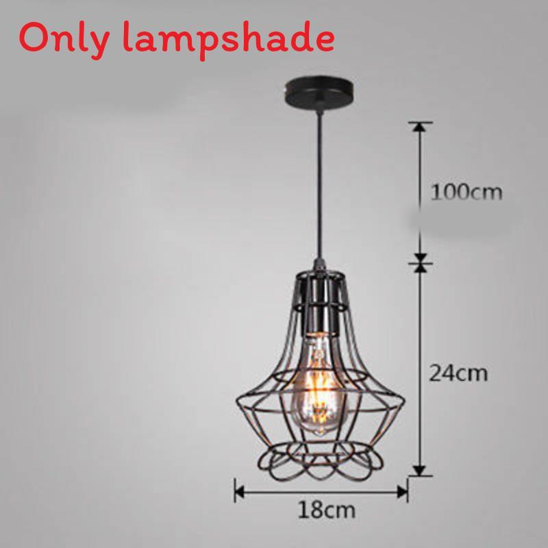 Vintage Industrial Iron Edison Pendant Light Creative Loft Bar Cage Led Lamp