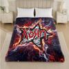 Korn Print Flannel Blanket Cozy Lightweight Plush Throw Blanket For Bed Sofa Household Use