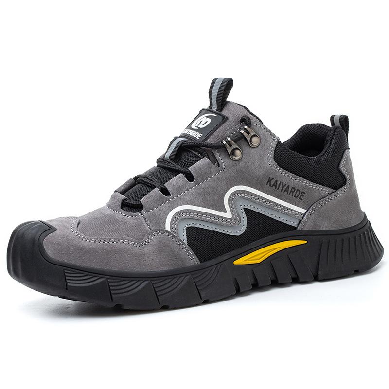 Pracovní obuv Kožená Prodyšná Proti nárazu Proti propíchnutí Módní Pracovní obuv Obuv na staveniště