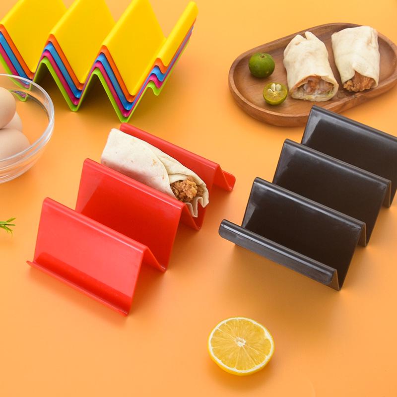 Mehrfarbiger gewellter Taco- & Pfannkuchenständer - Hohler mexikanischer Tortillahalter für BBQ