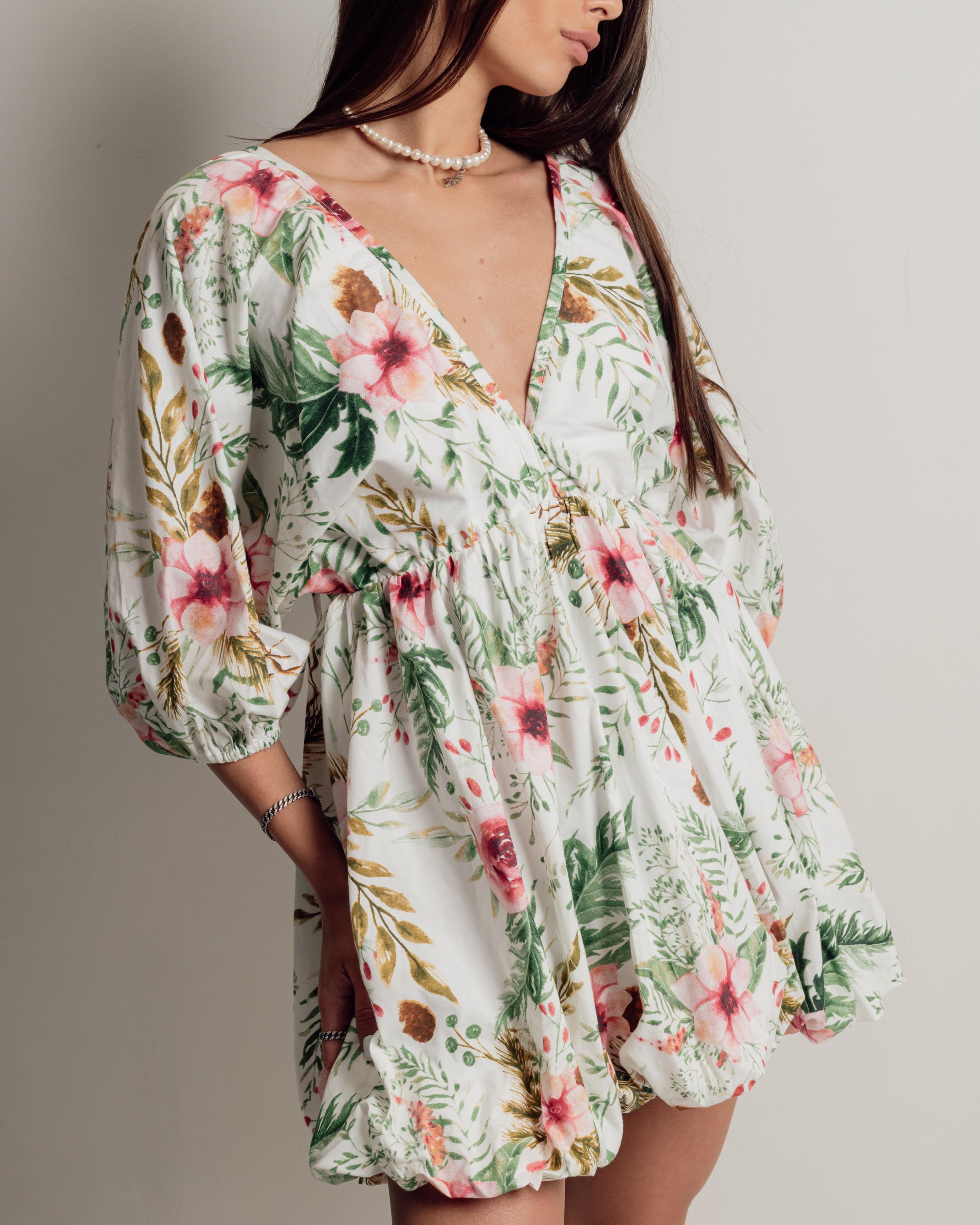 

Summer dress Milirud 551 SL white floral print S-L білий