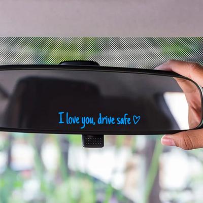 Car Sticker I Love You Drive Safe Heart-Shaped Car Decals for Window Rearview Windshield Bumper Waterproof Vinyl Sticker