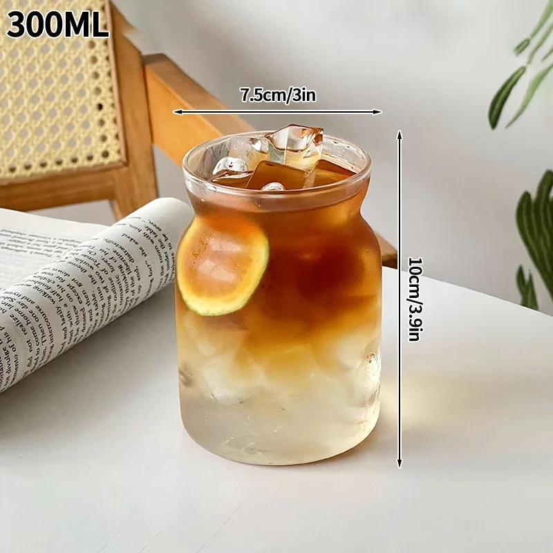 Glass Cup 500ML Heat-resistant Tumbler Drinkware Transparent Tea Juice Milk Coffee Mug Home Water Glasses Stripe Mug Gifts