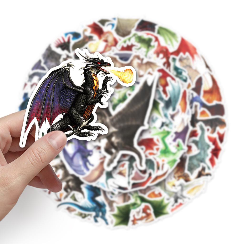 50 Dragon Doodle Personality Cartoon Cool Animal Trend DIY Skateboard Mobile Suitcase Stickers Waterproof