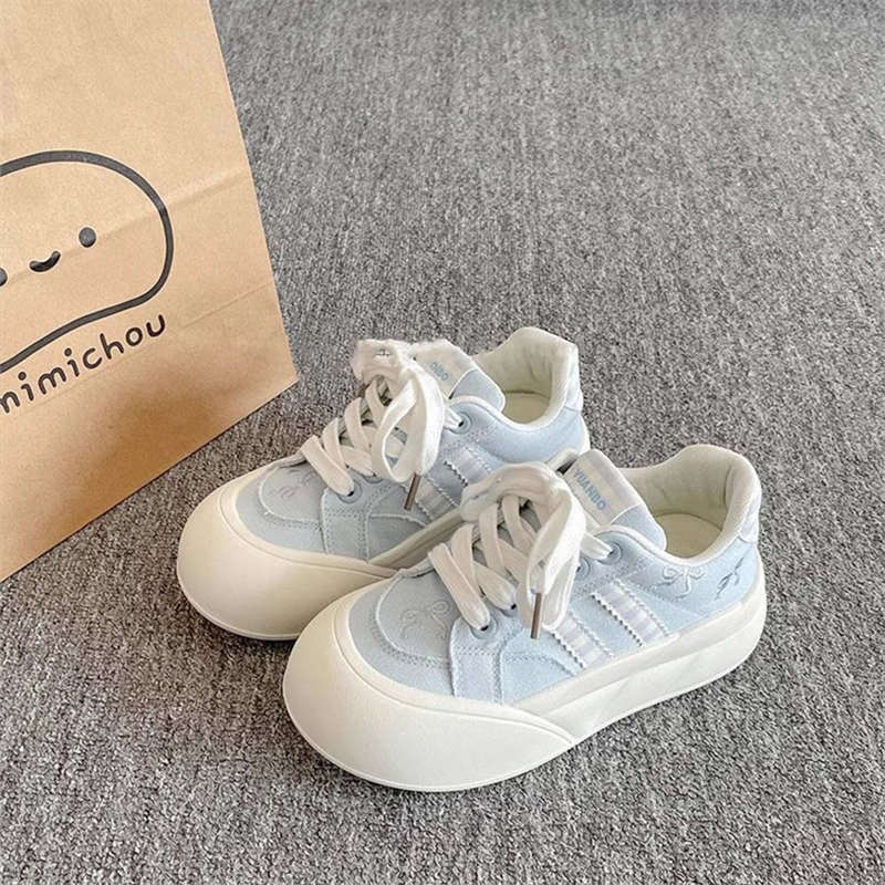 Little white shoes for women who step on shit 2025 spring and autumn new ugly cute bread shoes casual versatile platform student sports shoes for wome