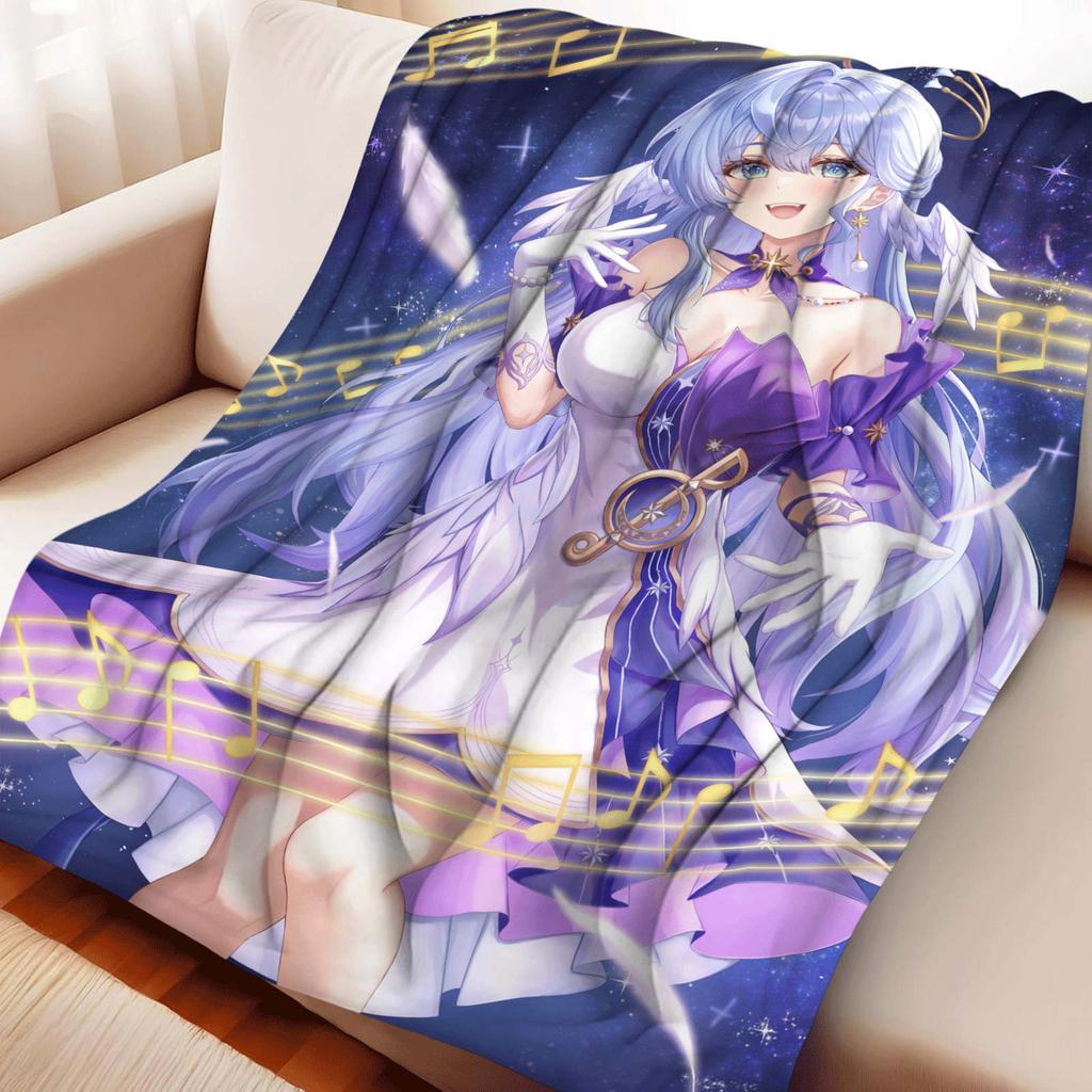 Cartoon Honkai Star Rail Robin Flannel Blanket Cover Warmth Soft Anime Blanket Multifunctional Decor Home Universal Blankets