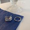 South Korea Dongdaemun Double-Layer Ball Ring: S925 Sterling Silver, Fashionable Design for Women