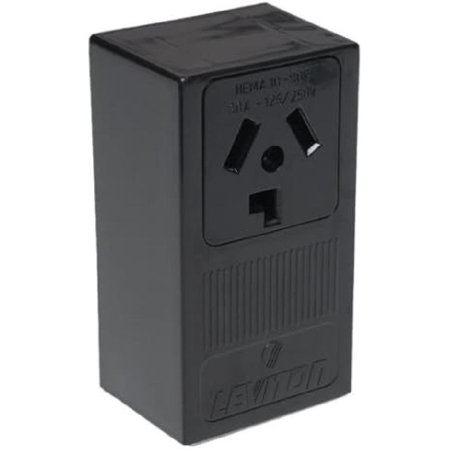 Leviton 835-5054-2BLK 30 Amp 3 Wire Non-Grounding Dryer Surface Mount Receptacle