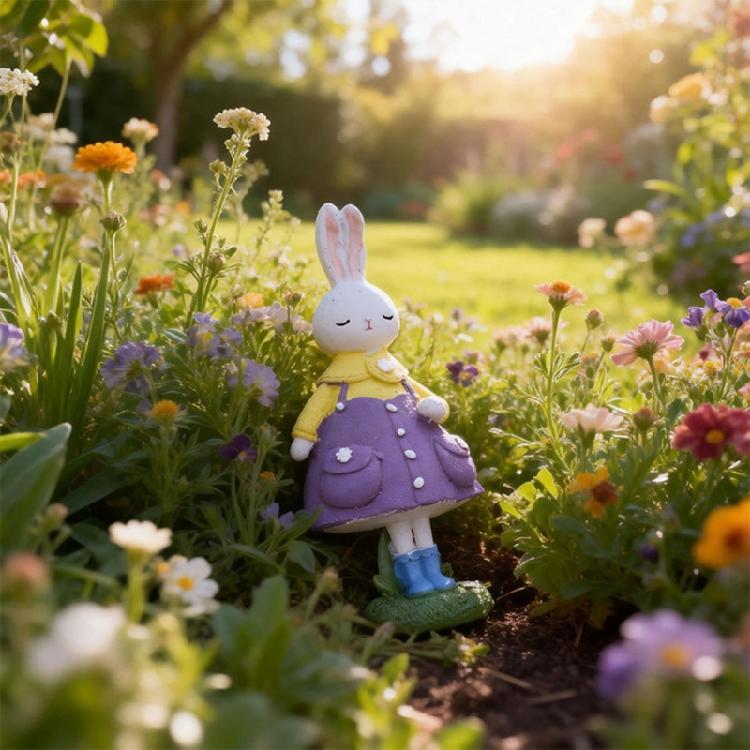 Elegant Rabbit With Dress Display Piece Easter Party Supplies Seasonal Home Accent Suitable For Various Interior Styles