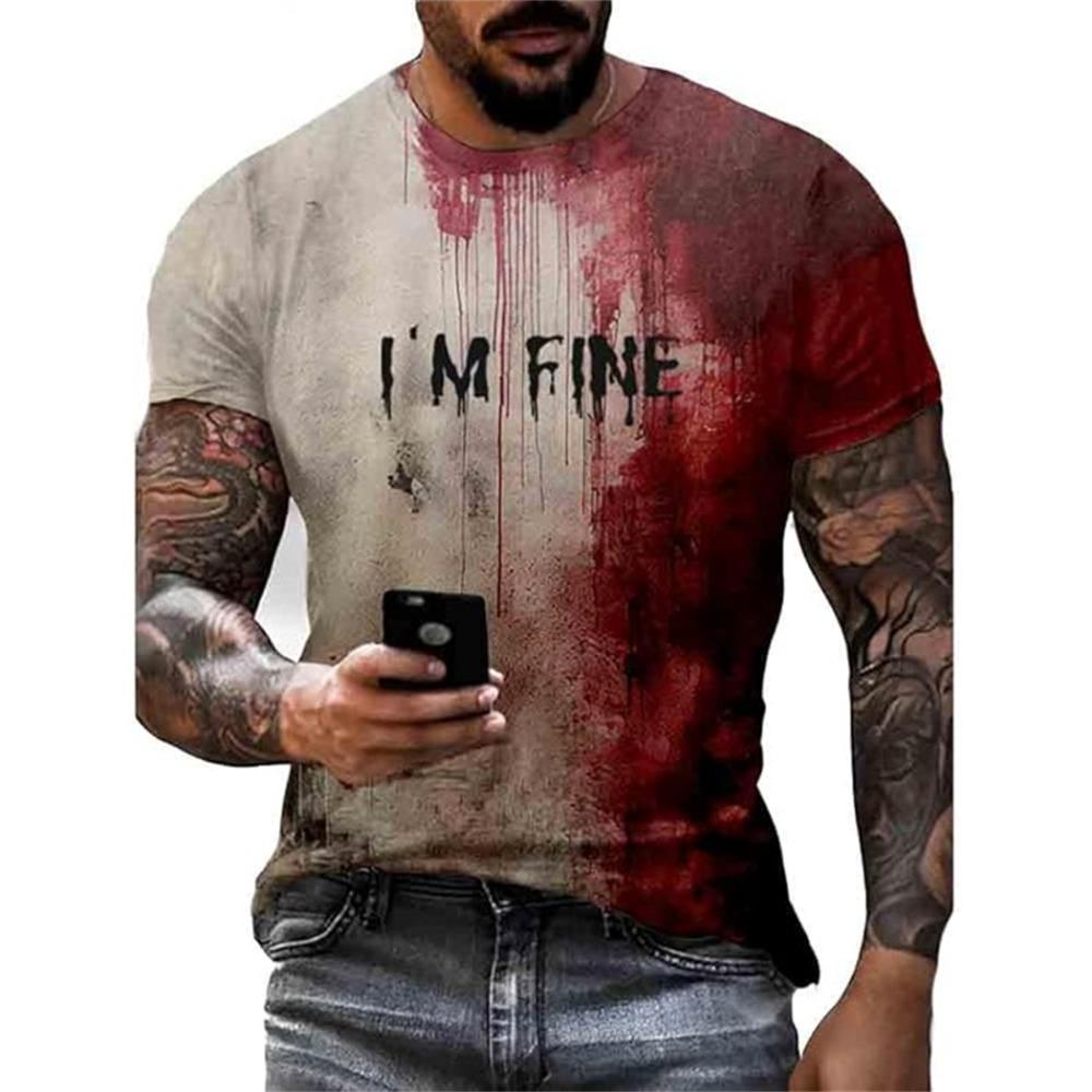 3D Printed Horror Bloody T Shirt 2026 Mens Casual Fashion Street Short Sleeve TShirt Mens Designer Clothes Woman O-neck Tee Tops
