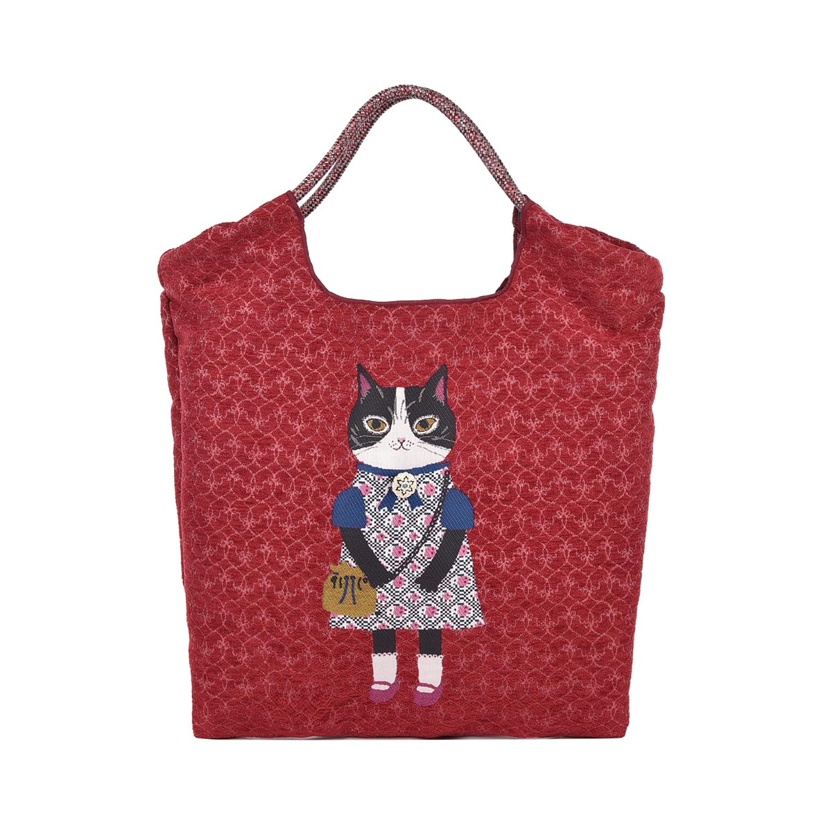 

[Kusuguru Japan] Parlor Suzuran-do Jacquard Woven Paracord Bag, Azuki-san RD