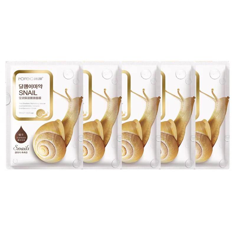 5/10pcs Snail Moisturizing Face Mask Replenishment Oil Control Tender Face Sheet Masks Facial Mask Skin Care Korean Cosmetics