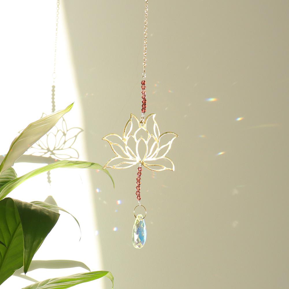 

Golden Lotus Crystal Sun Catcher DIY Garden Ornament T112 фиолетовый