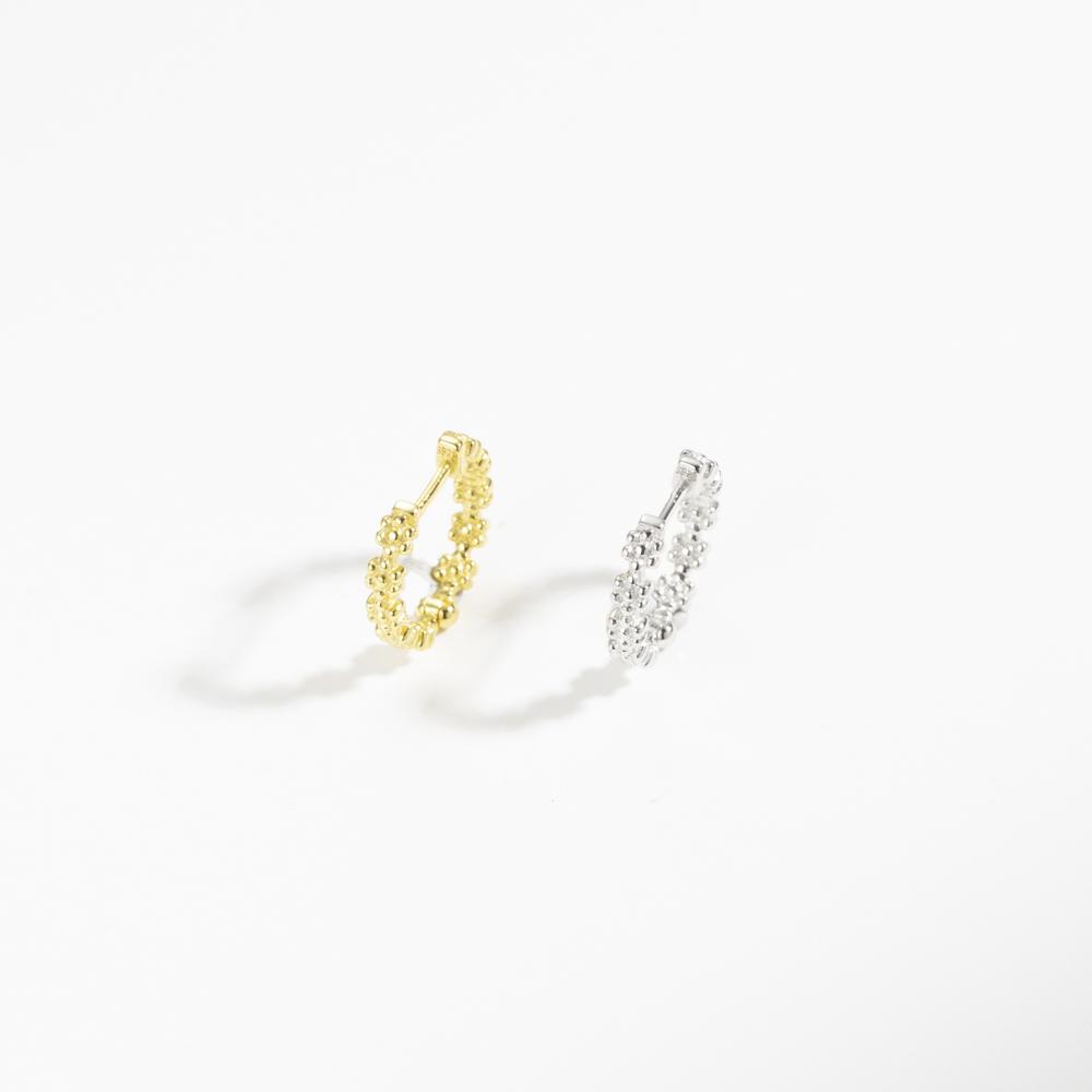 ANDYWEN 925 Sterling Silver Stylish Gorgeous Sterling Silver Gold-plated Zircon Hoop Earring Ladies Simple Jewelry