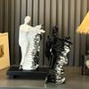 Elegant Ceramic Goddess Sculpture Silver Gradient Art Sculpture Light Luxury Figures Art Ornaments Decorated with Unique Gifts