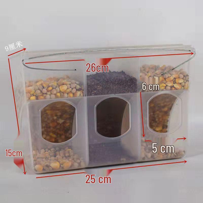 Pigeon Food and Water Dispenser with Lid - Anti-Spill Feeder Trough