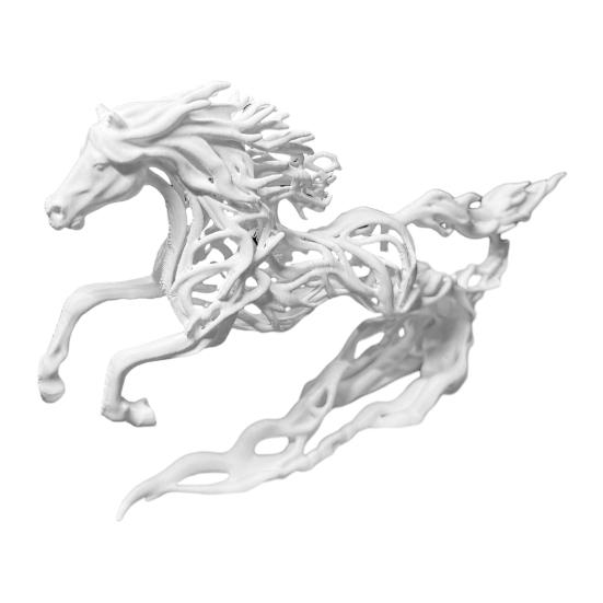 

3D-надрукована фігурка коня, що стоїть, порожня скульптура коня, настільний декор, кінські знаки зодіаку для дому, столу, полиці S білий