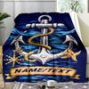 1PC Custom Name Nautical Anchor Adventure Outdooor Flannel Blankets Throw Blanket All-Season Throw Gift Bedspread for Couch, Bed, Camping Holiday Birt