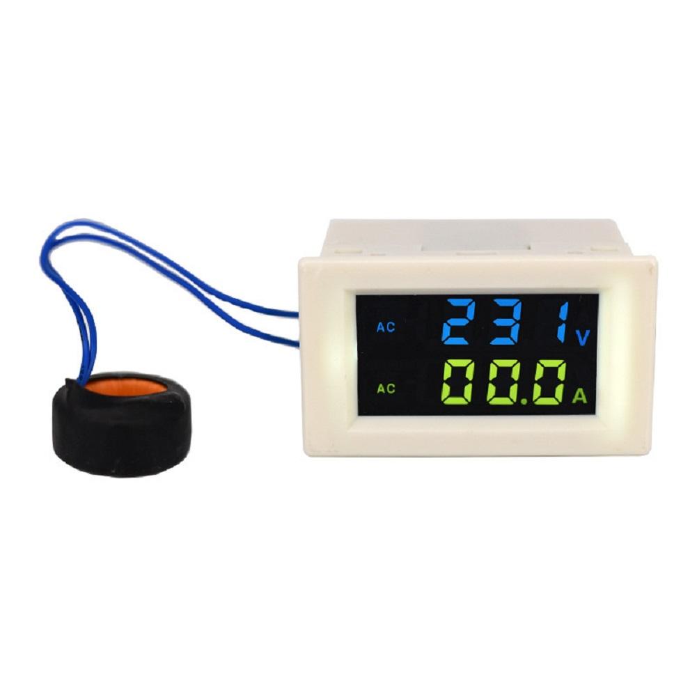 1pc Dual Display LCD Digital AC Voltmeter Ammeter 80-500V 100A Current Voltage Meter For Electrical Systems
