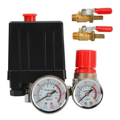 Luftkompressor Druckschalter Steuerung Kugelventil Regler 0?180PSI mit Manometer zum Austausch