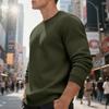 Men's Vintage Crewneck Long Sleeve Sweatshirt | Solid Color Loose Fit Casual Pullover | Retro Streetwear For Daily & Weekend Wear