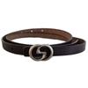 Women Cowhide Modern Belt Slim Leather Waist Belt Snap Closure Daily Outfits