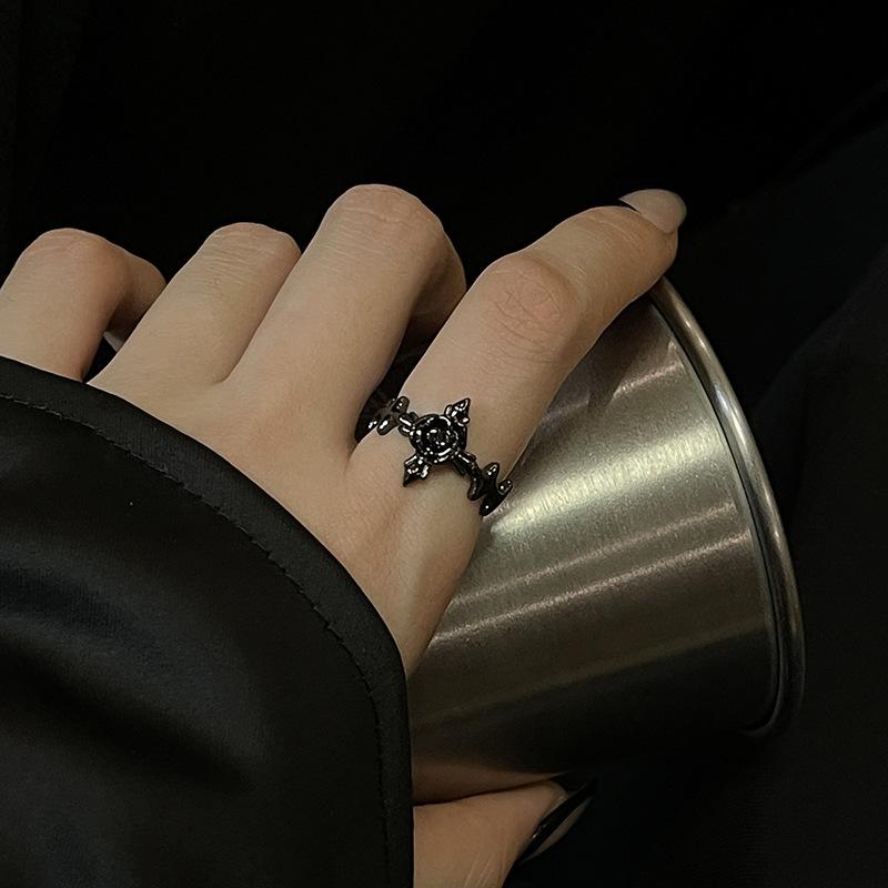 Full Diamond Zir*****Pen Ring French Light Luxury High Sense Cold Wind Niche Design Ring Woman