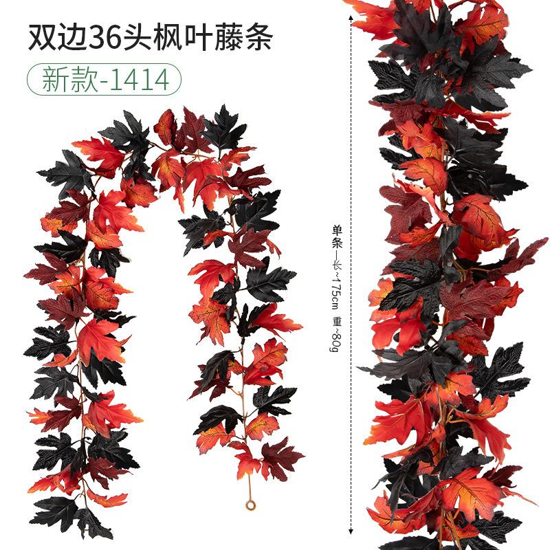 Fleur Artificielle Simulation Feuille d'Érable Vigne Européenne et Américaine Saison de la Récolte Enroulement Vigne de Simulation Décoration Extérieure Feuille d'Érable de Simulation