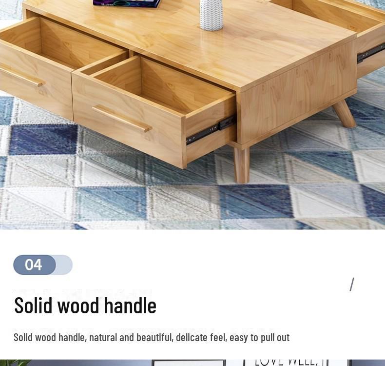 Solid Wood Coffee Table & TV Cabinet Set: Modern Luxury for Small Living Rooms or Bedrooms
