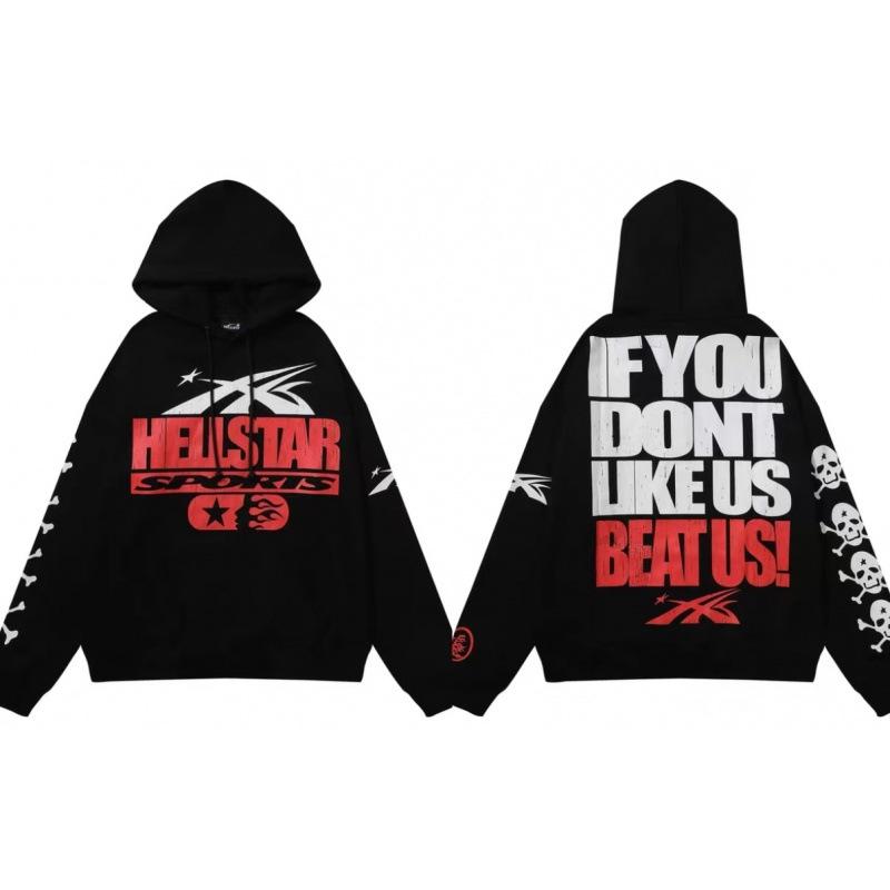 Unisex Retro American Letter Print Loose Hooded Sweatshirt S